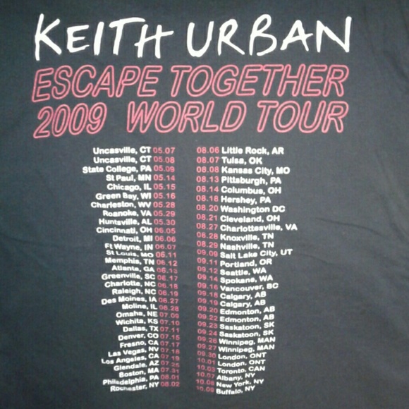 Keith Urban Escape Together 2009 World Tour Tee - Picture 4 of 5